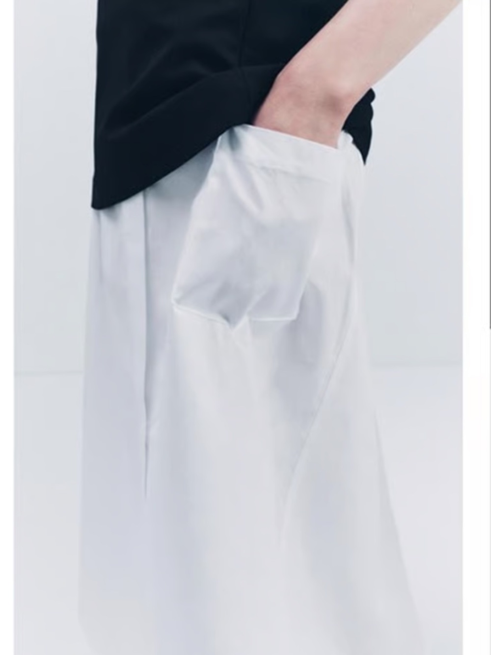 ZARA Contrast Poplin Midi Skirt, XL,GP1543 - Picture 3 of 6